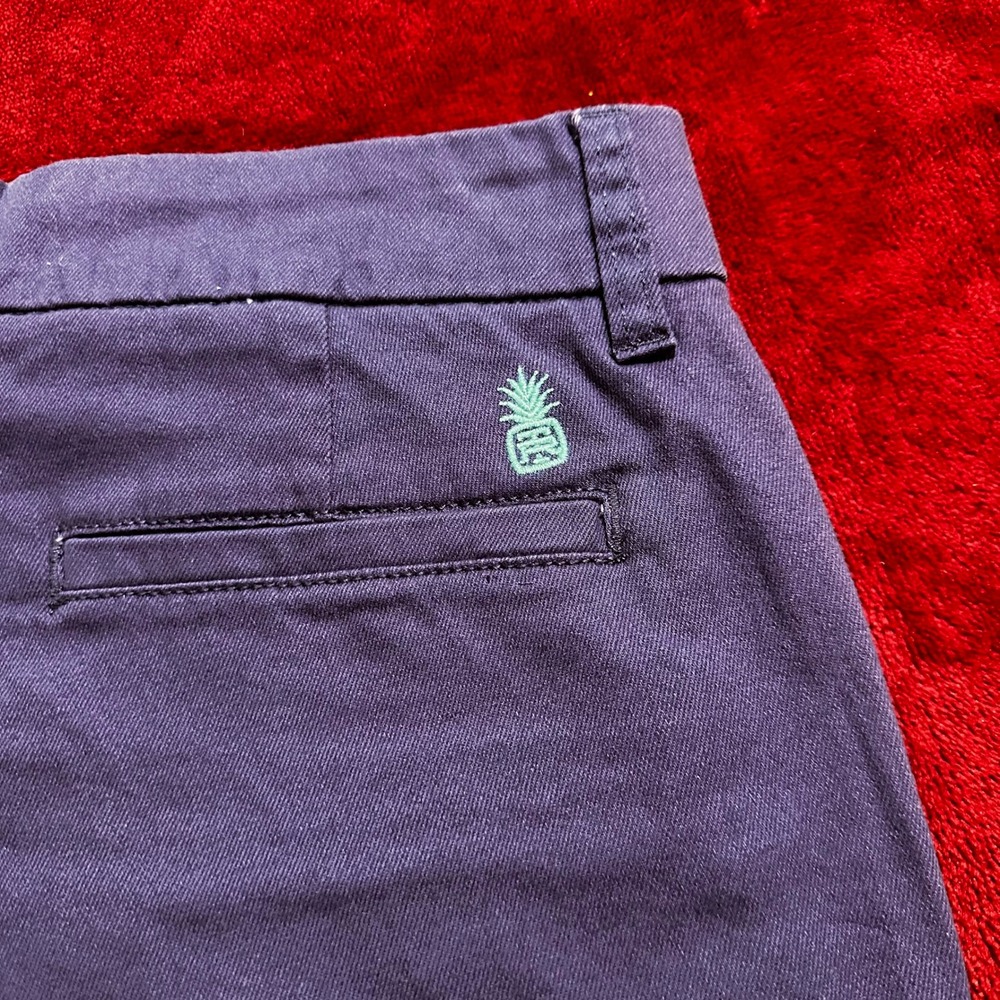 Tori Richard Sandi Denim Twill Shorts Navy Blue Pineapple Logo Size 2 NEW - Picture 5 of 8